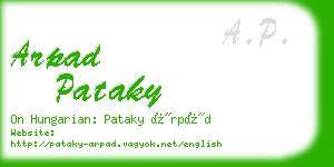 arpad pataky business card